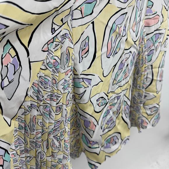 VTG Anthony Sicari Midi Dress 12 Pastel Faux Wrap Pleat Detail Smocked Waist 80s - Picture 7 of 11